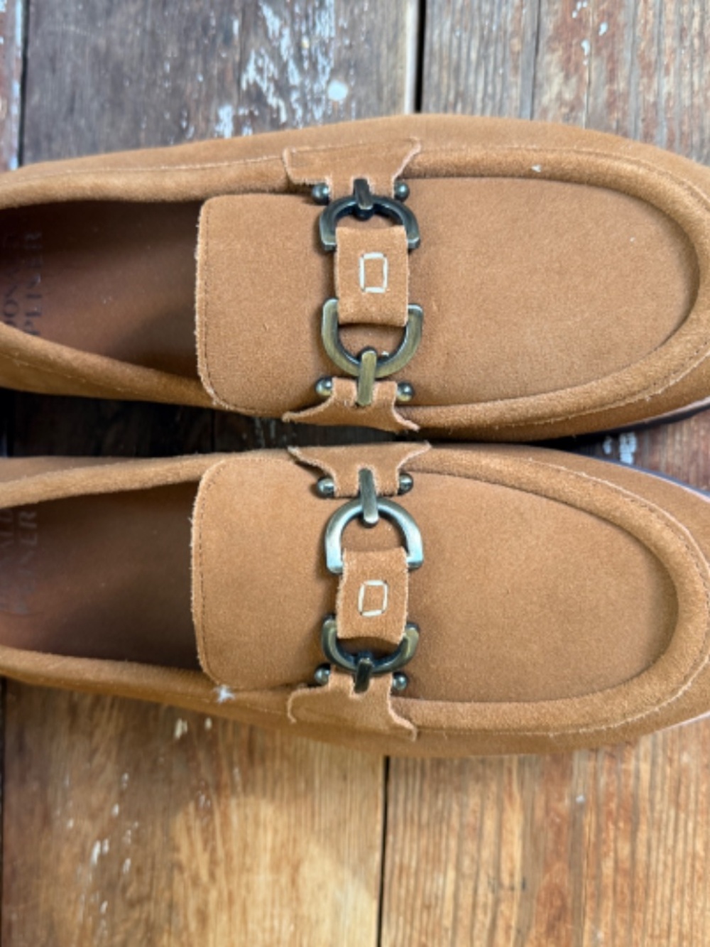 NWOT Donald Pliner Calf Suede Clio Loafer Saddle 11 - Picture 4 of 15